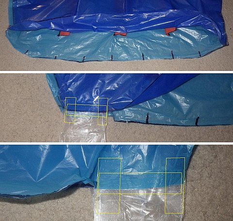 The Octopus kite - a tubular tail inserted and taped.