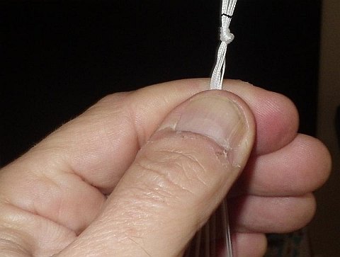 The Octopus kite - measured bridle lines tied with a Multi-Strand Simple knot.