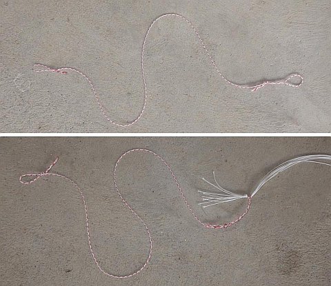 The Octopus kite - the short bridle line, tied and attached.