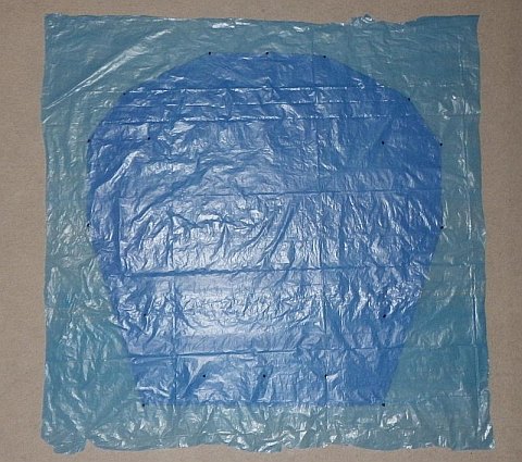 The Octopus kite - dots traced onto lower surface plastic. The Octopus kite - dots traced onto lower surface plastic.