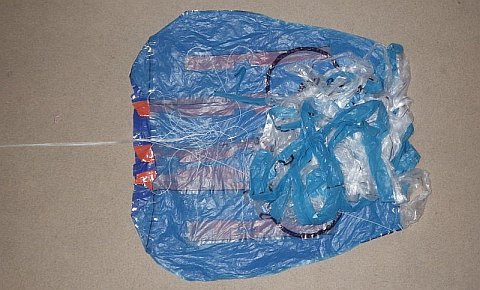 The Octopus kite - tails folded onto lower surface.