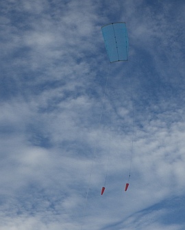 The MBK Multi-Dowel Sled kite in flight.