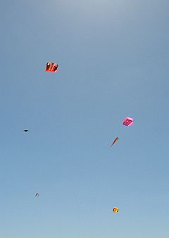 Some festival kites flying at near 400 feet altitude Some festival kites flying at near 400 feet altitude