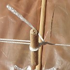 Kite parts - hardwood toggle inserted through a loop, under tension. Kite parts - hardwood toggle inserted through a loop, under tension.