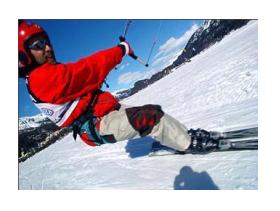 Kite Skiing Flying Across Flat Snow And Ice