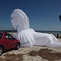 Adelaide Kite Festival 2015 - white Pegasus inflatable, just prior to take-off.