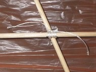 The Dowel Barn Door - the top-left crossing-point lashed together. The Dowel Barn Door - the top-left crossing-point lashed together.