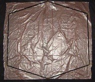 The Dowel Rokkaku - complete sail shape marked out. The Dowel Rokkaku - complete sail shape marked out.