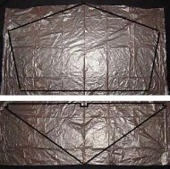 The Dowel Roller - complete upper and lower sail shapes marked out. The Dowel Roller - complete upper and lower sail shapes marked out.