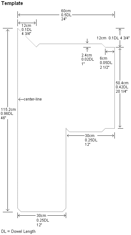 Sail template for the Dowel Sode kite. Sail template for the Dowel Sode kite.