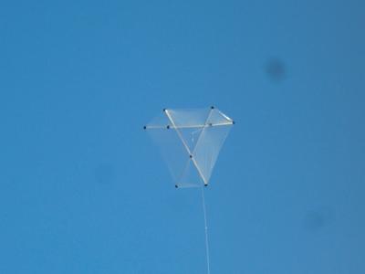 The kite up at 200 feet or so