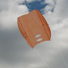The MBK Dowel Sled kite in flight. The MBK Dowel Sled kite in flight.