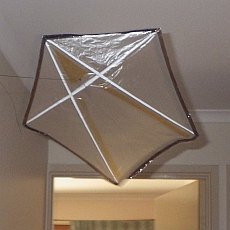 MBK Indoor A-Frame kite in flight.