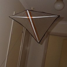 MBK Indoor Diamond kite in flight.