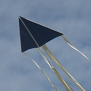 The MBK Paper Delta kite in flight. Paper kite posts - delta. The MBK Paper Delta in flight.