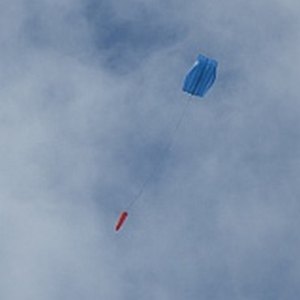 Soft kite posts - parafoil. The MBK Parafoil in flight.