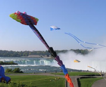 The Niagara International Kite Festival, with the famous falls in view. The Niagara International Kite Festival, with the famous falls in view.
