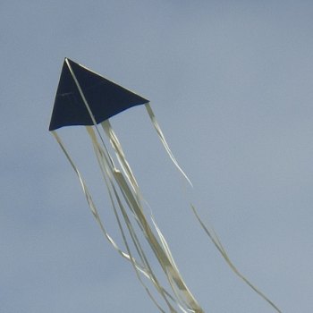 The MBK Paper Delta kite in flight. The MBK Paper Delta kite in flight.