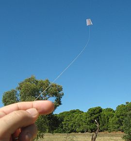 The MBK Minimum Sled kite in flight.