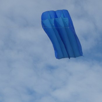 The MBK Parafoil kite in flight.