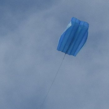 The MBK Parafoil kite in flight.