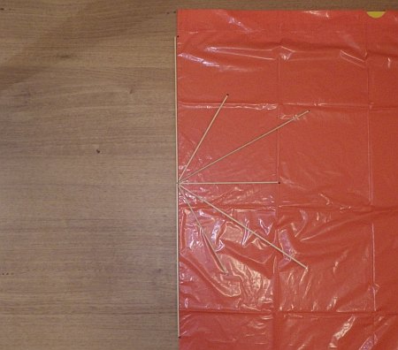 Skewer Star kite - step 1