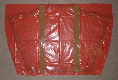 The Soft Sled kite - sail taped on unmarked side. MBK Soft Sled kite - sail taped on unmarked side