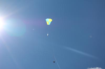 Kite, drogue, and KAP rig in the air