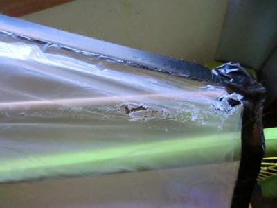 Post flight revealed some battle damage. 