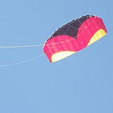 This large steerable kite is often used to power a buggy or skateboard.